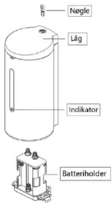 Nøgle Låg Indikator Batteriholder