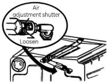 Air adjustment shutter Loosen