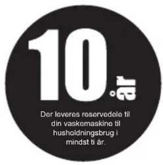 10° Der leveres reservedele til din vaskemaskine til husholdningsbrug i mindst ti år.