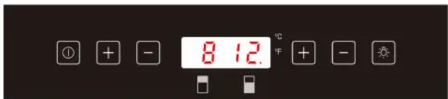 8 12. °C °F + -