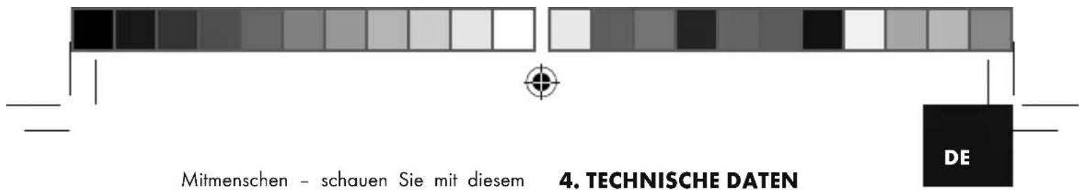 Mitmenschen - schauen Sie mit diesem 4. TECHNISCHE DATEN DE