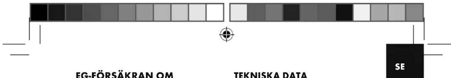 EG-FÖRSÄKRAN OM TEKNISKA DATA SE