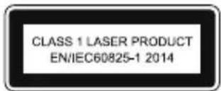 CLASS 1 LASER PRODUCT EN/IEC60825-1 2014