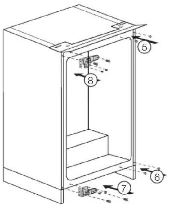 Technical diagram of an open refrigerator with numbered components and airflow indicators