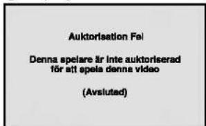 Auktorisation Fei Denna spelare är inte auktoriserad för att spela denne video (Avslutad)