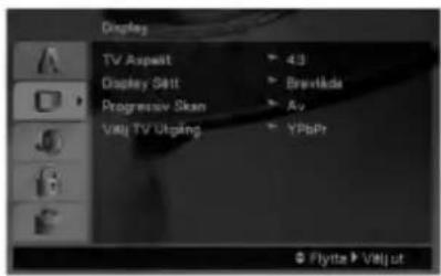 Display TV Export Display Shift Progression Scan VatJ TV Options 43 Brevikada Av YPsPr Flytte Vatj ut