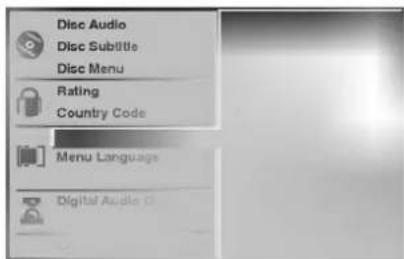 Disc Audio Disc Subtitle Disc Menu Rating Country Code Menu Language Digital Audio C