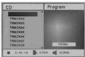 CD TRACK02 TRACK03 TRACK04 TRACK05 TRACK06 TRACK07 TRACK08 Program Tennis 0-56-18 STER NORM.