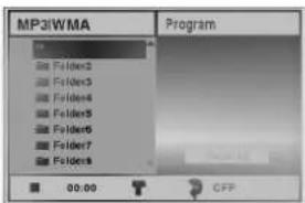 MP3/WMA Program Folders2 Folders3 Folders4 Folders5 Folders6 Folders7 Folders8 00:00 OFF