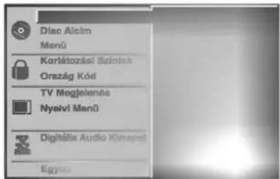 Diac Alcim Menü Korlétozési Szintek Ország Kód TV Megjelenés Nyelvi Menü Digital Audio Kimenet Egyes
