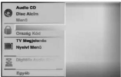 Audio CD Disc Alcím Menü Orazág Kód TV Megjelenés Nyelvi Menü Digitális Audio Egyéb