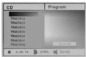 CD Program TRACK02 TRACK03 TRACK04 TRACK05 TRACK06 TRACK07 TRACK08 Clear All m: SE: 13 STEP HORM