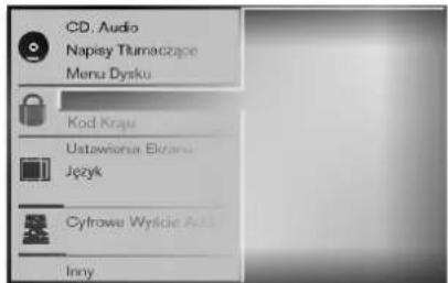 CD. Audio Napisy Tłumaczące Menu Dysku Kod Kraju Ustawia Bizana Język Cytkowe Wyście Actu Inny