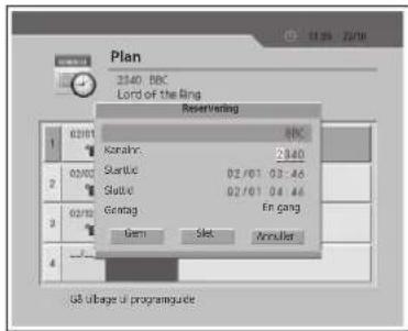 LG 32LG5300 - Redigering af en reservering - 1