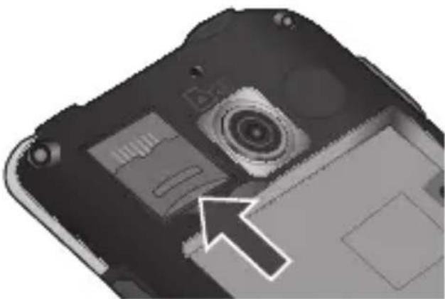 LG E720 - Sådan isættes et hukommelseskort: - 2