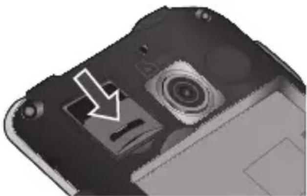 LG E720 - Sådan isættes et hukommelseskort: - 3