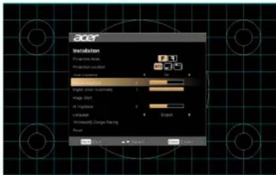 ACER H6541BDi plus - Installationsmenu - 1