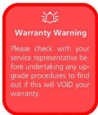 Warranty Warning Please check with your service representative before undertaking any upgrade procedures to find out if this will VOID your warranty.