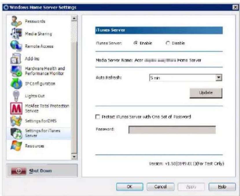 ACER Revo RC101 - Settings for iTunes Server - 1