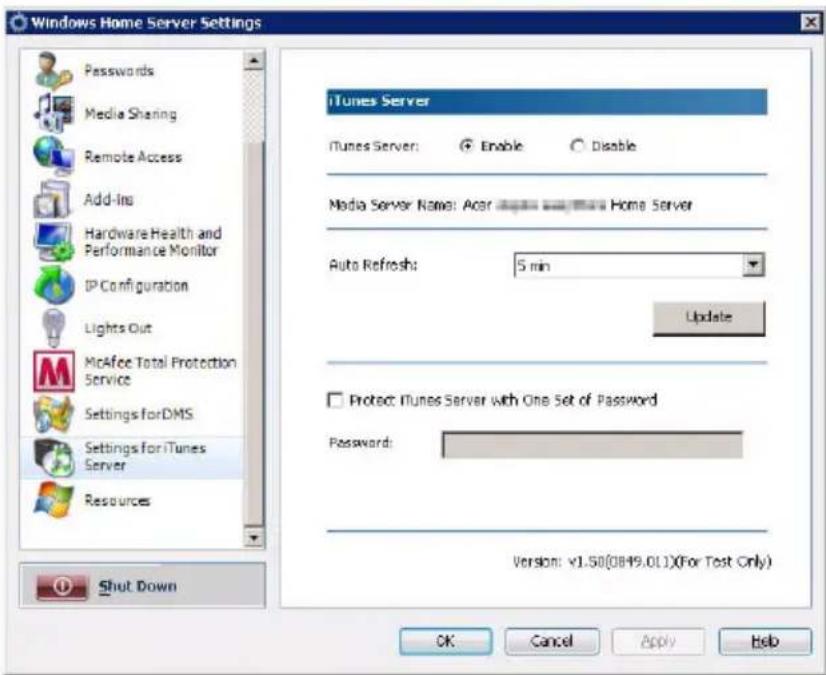 ACER Revo RC101 - To enable iTunes service: - 1