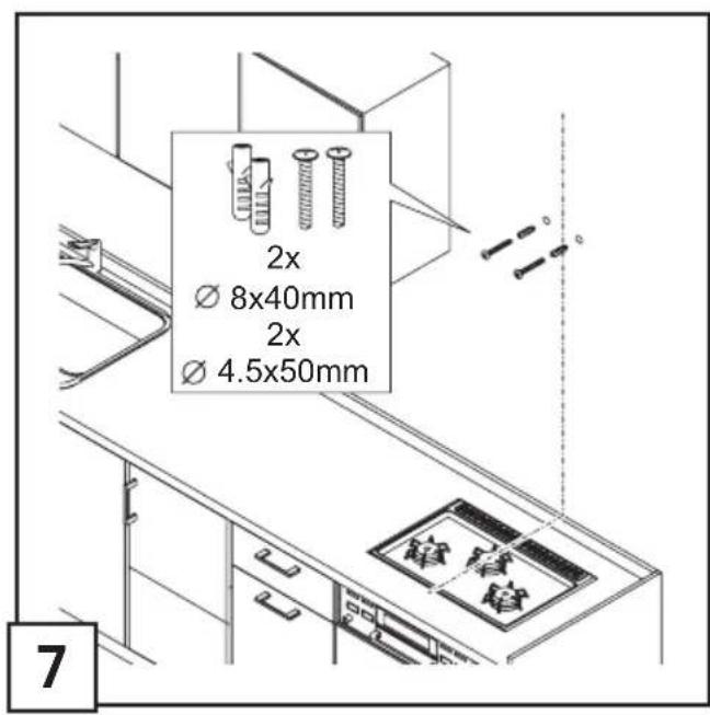 2x Ø 8x40mm 2x Ø 4.5x50mm 7