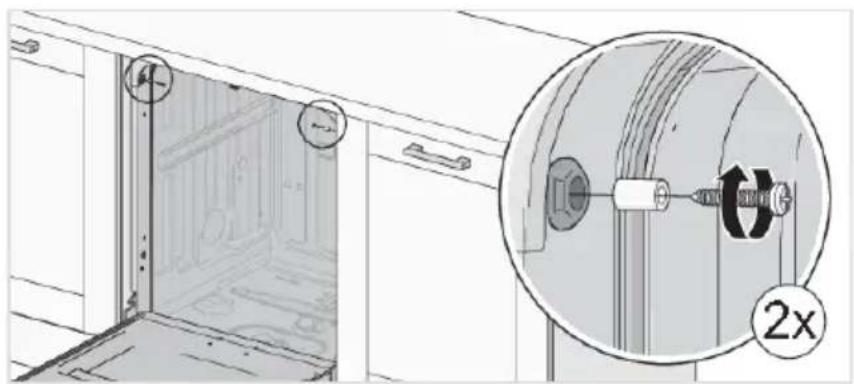 ASKO DBI253IB.BS.AU - Screwing the dishwasher into place - 1