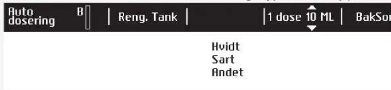 Auto dosering B | Reng. Tank | 1 dose 10 ML | BakSor Hvidt Sart Andet
