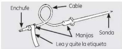 GE Profile JB988TKWW - Introduzca la sonda completamente en la carne. No debe tocar hueso, grasa o cartilago. - 1