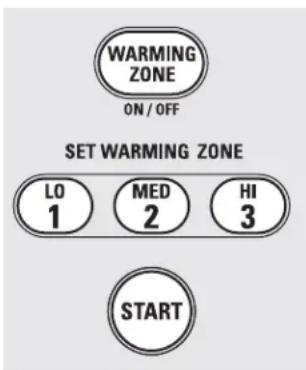 GE Profile JB988TKWW - To use the WARMING ZONE: - 1