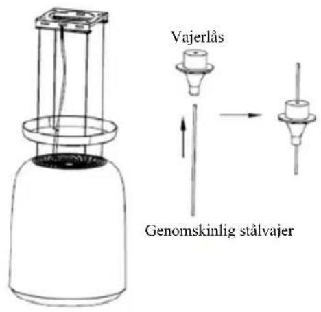 Vajerlås Genomskinlig stålvajer