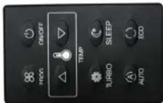 ON/OFF TEMP SLEEP EEO TURBO AUTO