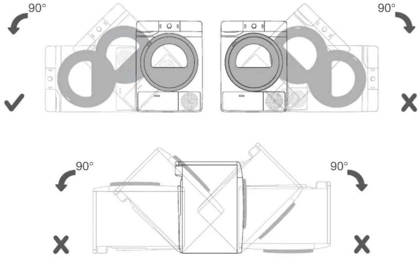 HISENSE DHGE902 - Åbning af tørretumblerens läge (set fra oven) - 2