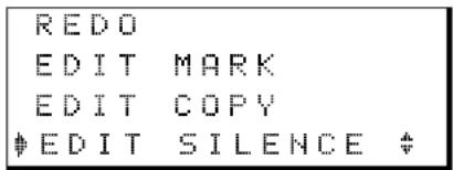 REDO EDIT MARK EDIT COPY EDIT SILENCE #
