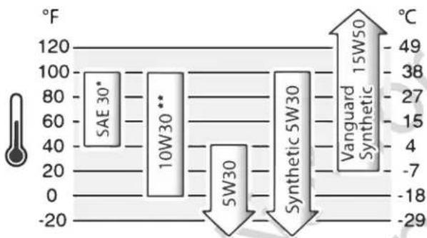 Craftsman CMXGWAS020733 - Oil Recommendations - 1