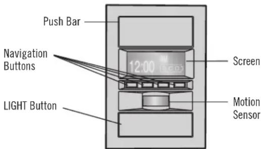Push Bar Navigation Buttons 12:00 Screen LIGHT Button Motion Sensor
