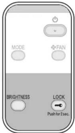MODE FAN BRIGHTNESS LOCK Push for 2 sec.