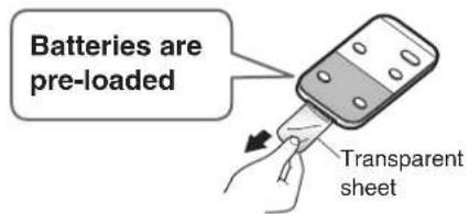 Batteries are pre-loaded Transparent sheet