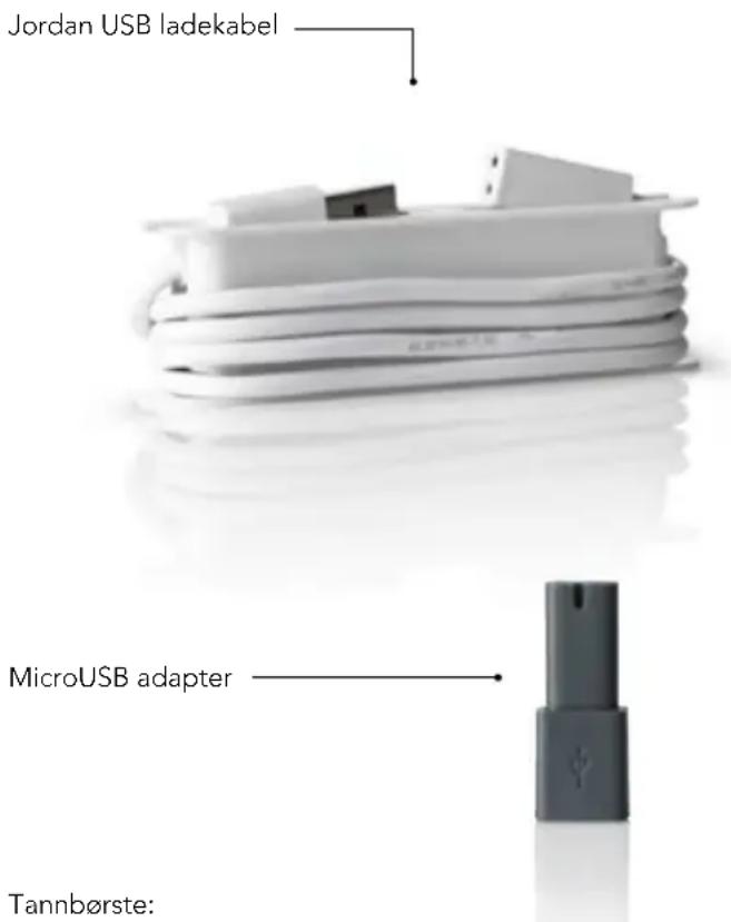 Jordan USB ladekabel MicroUSB adapter Tannbørste: