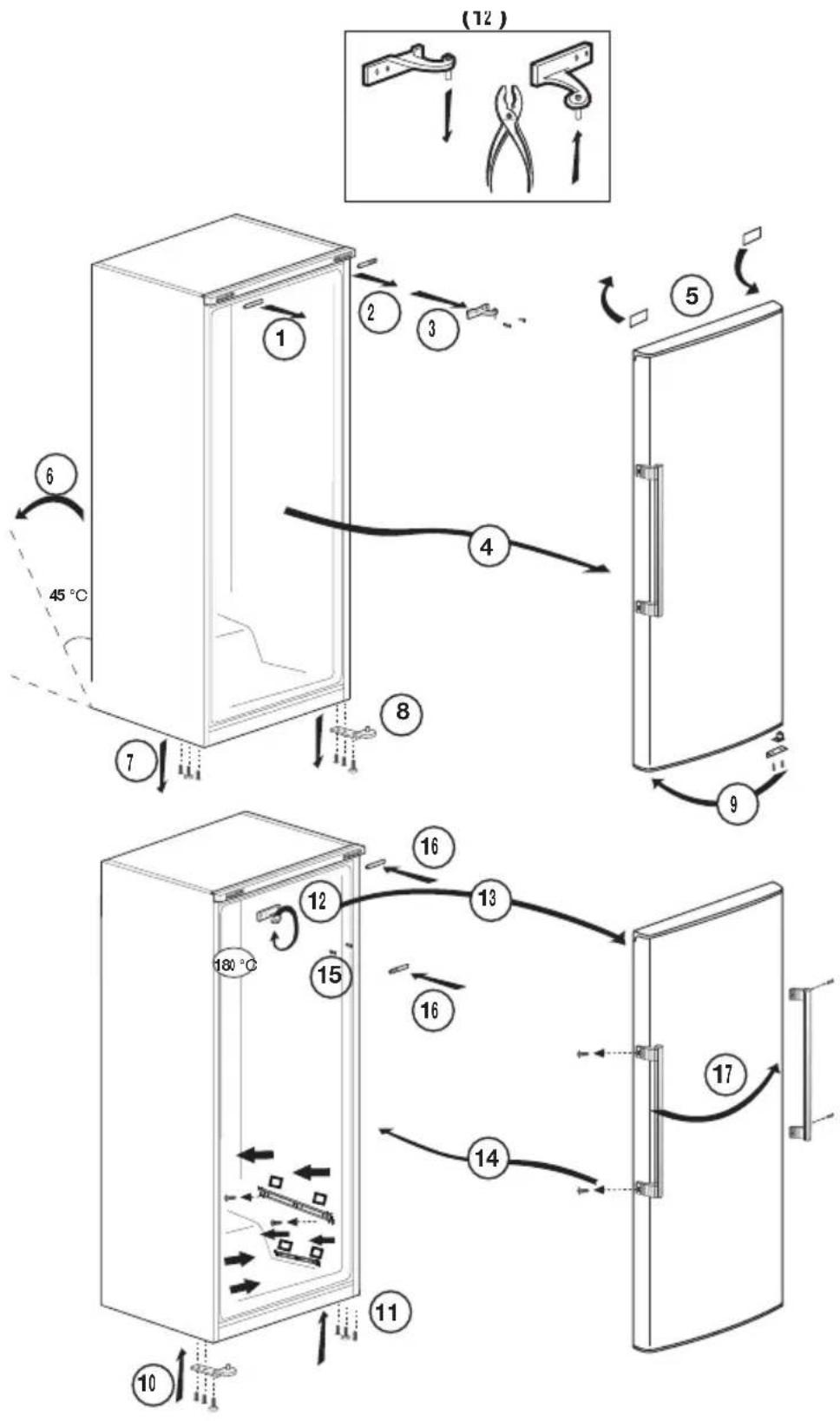GRAM FS 4316-90 N X/2 - Reversing the doors - 1