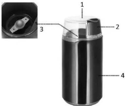 Diagram of a 3D printer with labeled parts, showing internal structure and part views