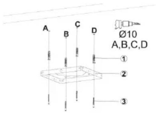 A B C D Ø10 A,B,C,D ① ② ③