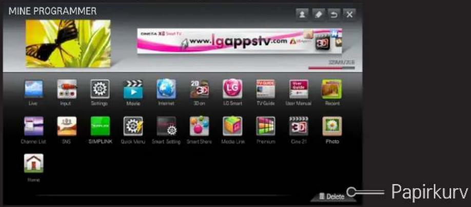 MINE PROGRAMMER Coca.KA 3D Smart TV www.lgappstv.com 22MM/2016 Live Input Settings Movie Internet 3D on LG Smart TV Guide User Manual Recent Chrome List SNS SIMPLINK Quick Menu Smart Setting Smart Share Media Link Premium Gone 21 Photo Home Delete Papirkurv