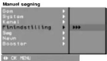 Manuel søgning Gen System Kanai Finindstilling Seq Navn Booster OK MENU