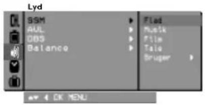 Lyd SSM AUL OBS Balance Flad Music Film Tale Bruger OK MENU