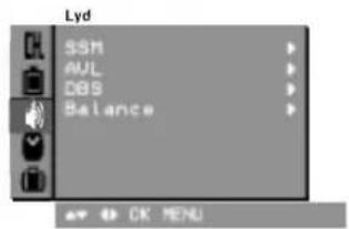 Lyd SSM AUL DBS Balance OK MENU