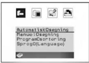 AutomatiskOsegning ManualOsegning ProgramCsortering Sprog0(Language)