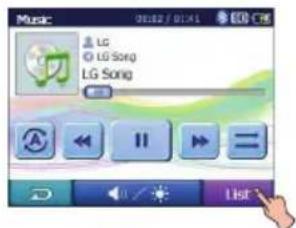 LG N10E PLUS - Afspilning af filerne i folderen "My Music" - 1