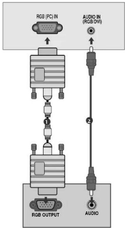 LG 37LG5010 - Tilslutning med t 15-bens D-sub-kabel - 1