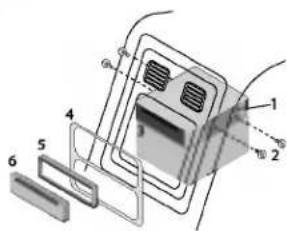 Technical diagram of a device with numbered components and labeled parts, likely illustrating a mechanical or electronic assembly.