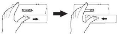 Diagram showing hand holding a card with directional arrows indicating movement or change, possibly illustrating a payment or payment process.